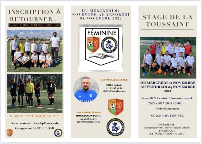 Stage TOUSSAINT - 100% féminin avec le GROUPEMENT