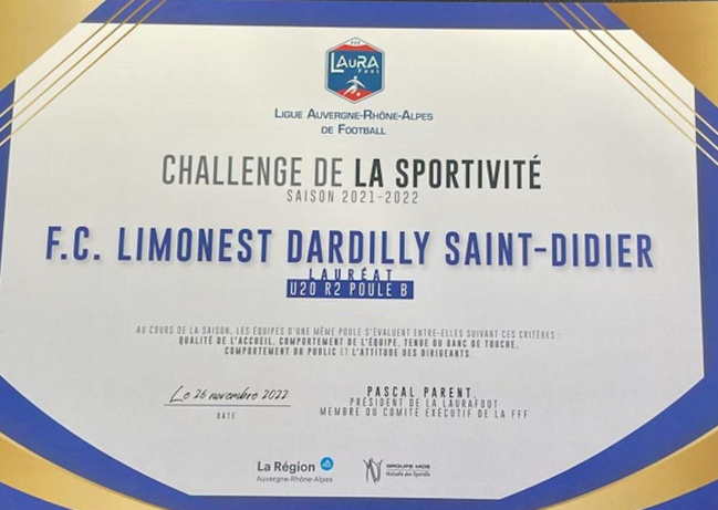 Tableau d'honneur 2021-2022 – Les U20 récompensés par la Ligue
