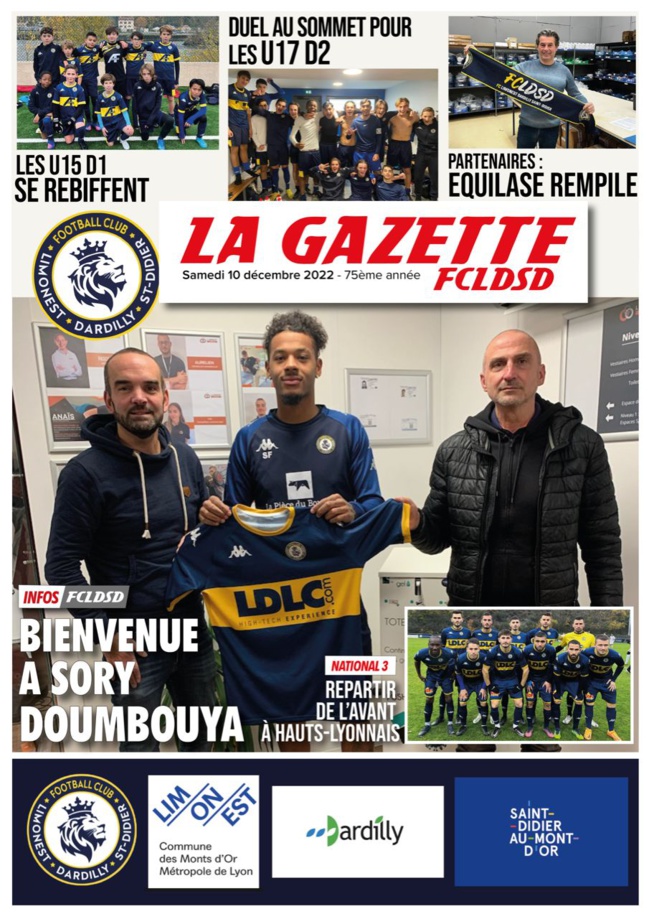 La GAZETTE du FCLDSD - A la UNE samedi 10 décembre