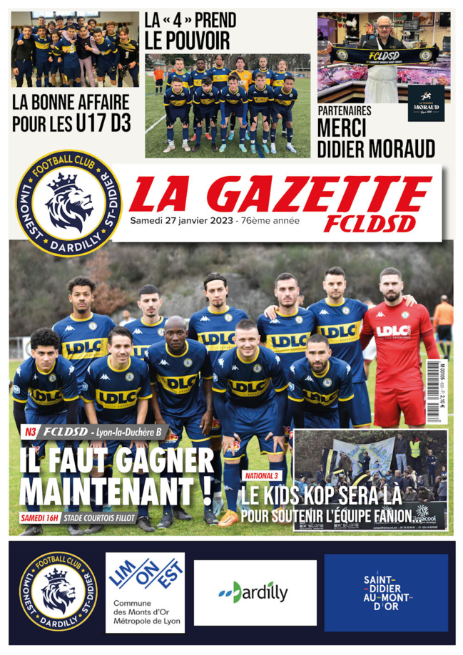 La GAZETTE du FCLDSD - A la UNE samedi 28 janvier