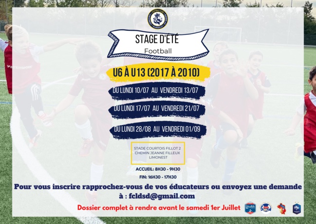 Stages été FCLDSD - C'est parti pour les inscriptions