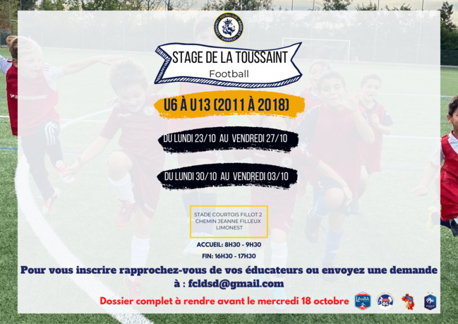 Stage de la Toussaint - C’est parti pour les inscriptions…