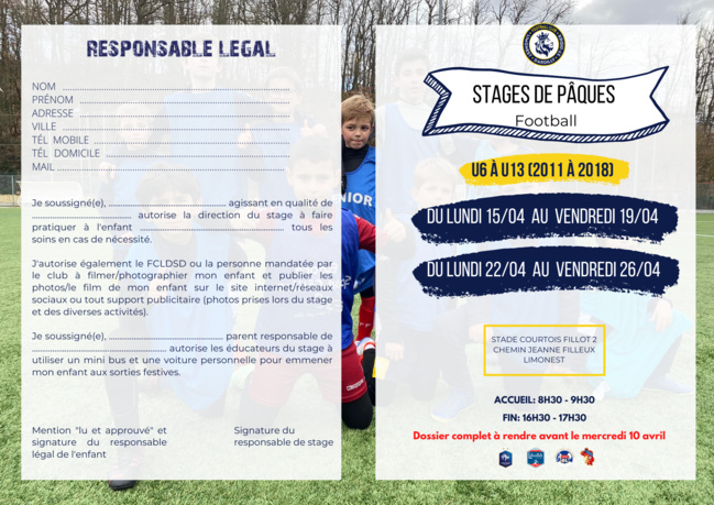 Stage de Pâques - C’est parti pour les inscriptions…
