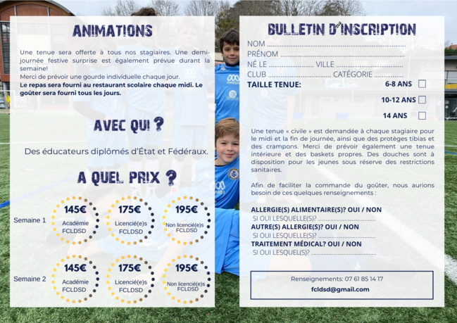 Stage de Pâques - C’est parti pour les inscriptions…