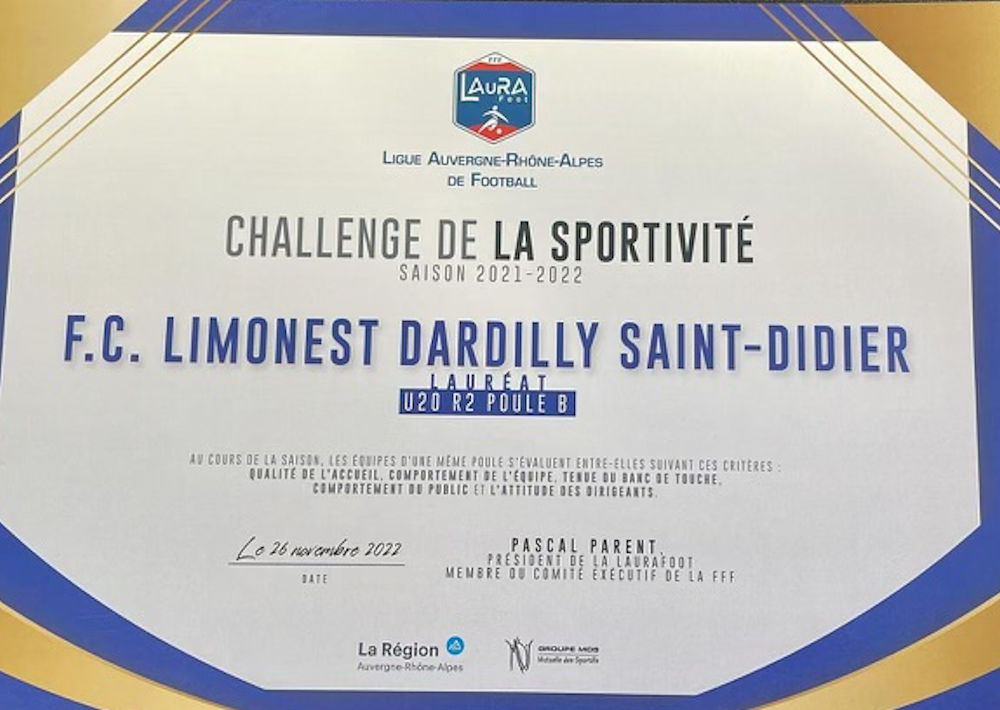 Tableau d'honneur 2021-2022 – Les U20 récompensés par la Ligue