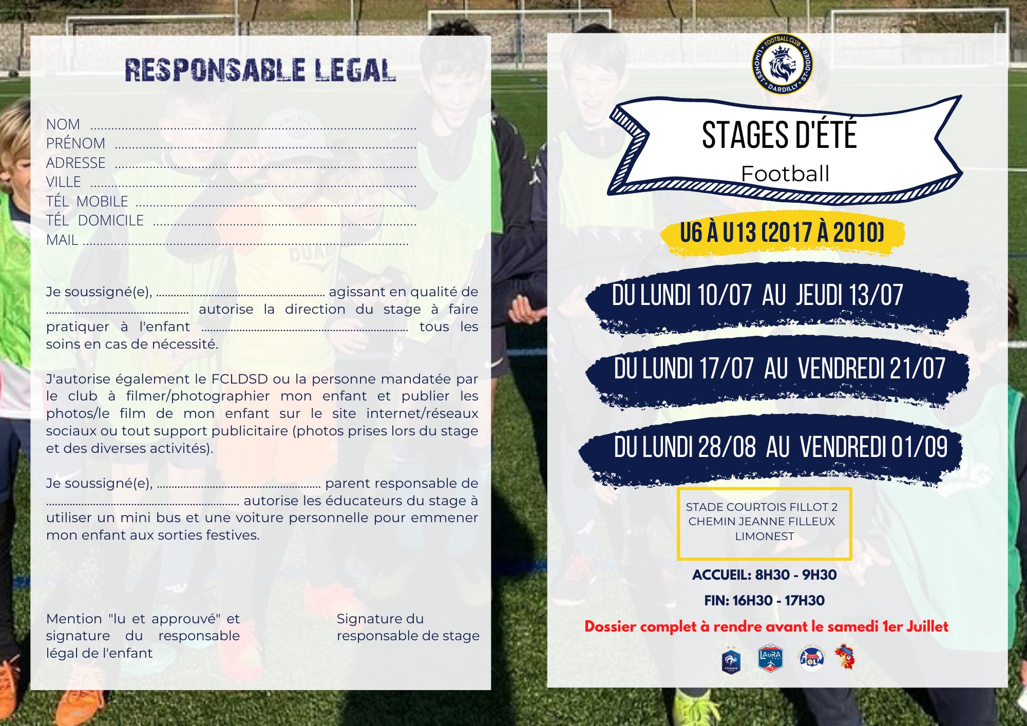 Stages été FCLDSD - C'est parti pour les inscriptions