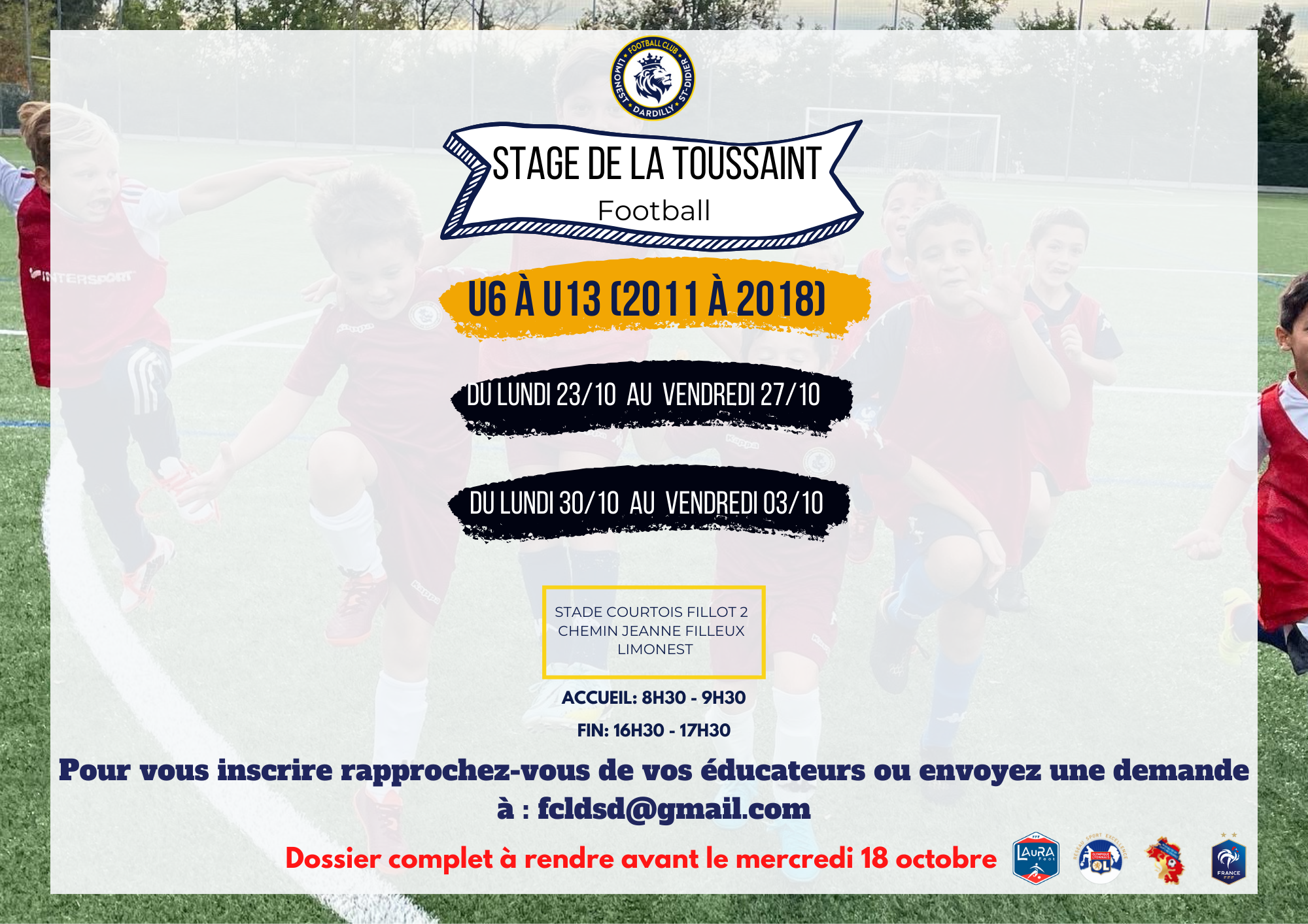 Stage de la Toussaint - C’est parti pour les inscriptions…